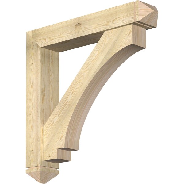 Ekena Millwork Imperial Arts and Crafts Rough Sawn Bracket w/ Offset Brace, Douglas Fir, 8"W x 46"D x 46"H BKT0806X46X46IMP03RDF - main